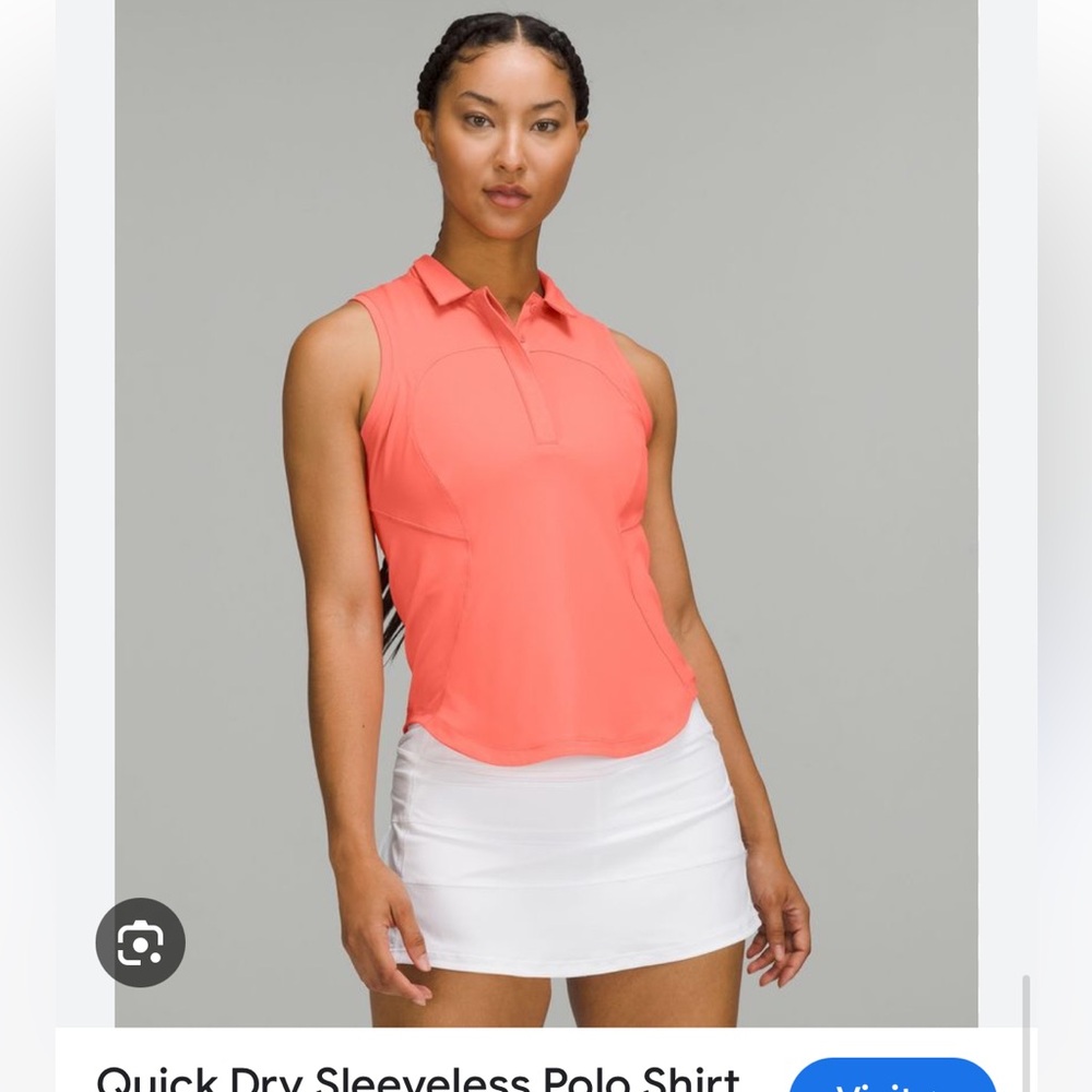 BNWT lululemon quick drying sleeveless polo curved hem size 6 pink